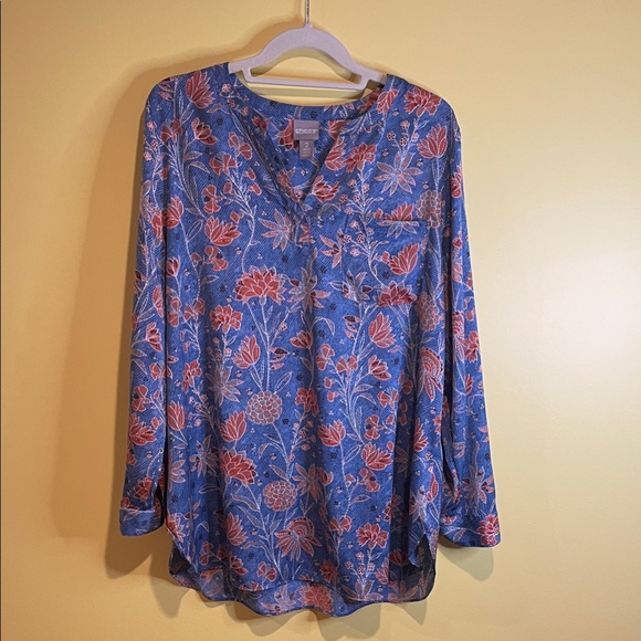 Chico's Floral Blouse, women’s large - Picture 1 of 6